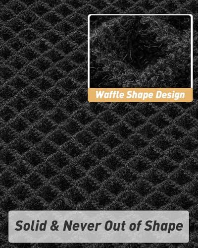 Upgraded Waffle Bath Mat Set of 2 Absorbent Bathroom Mat 17"x24" + 20"x32"
