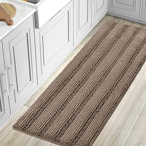 H.VERSAILTEX Bathroom Rugs Bath Mat Runner Rug Non Slip Kitchen Rug Extra Long Bath Rug Runners Oversized 59" x 20" Absorbent Washable Dry Fast Plush Area Rug for Bathroom/Bedroom - Taupe Brown