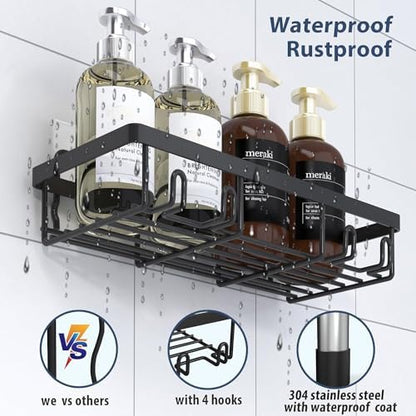 Liuoud 10 Pack Shower Caddy for Inside shower, Black Bathroom Storage Decor