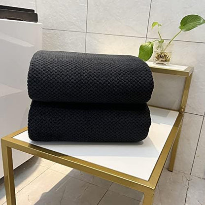 YTYC 39x78 Bath Sheets,Towels for Bathroom,Black,2-Pieces
