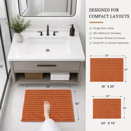 Arotive Bathroom Rugs Mat 24x16, Soft Absorbent Chenille Shaggy Bath Mat