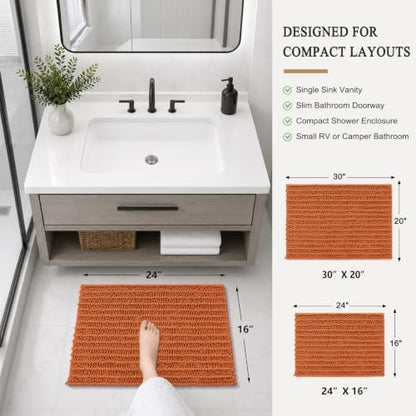 Arotive Bathroom Rugs Mat 24x16, Soft Absorbent Chenille Shaggy Bath Mat