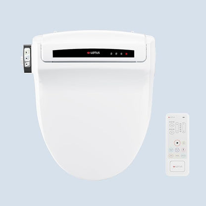 Lotus Bidet ATS-1000 Round with Enema Wash (Purestream) for constipation relief, Heated Seat With Remote Control, Temperature Controlled Wash, Warm Air Dryer, Easy DIY Installation, Made in Korea