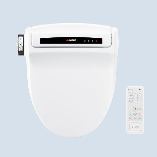Lotus Bidet ATS-1000 Round with Enema Wash (Purestream) for constipation relief, Heated Seat With Remote Control, Temperature Controlled Wash, Warm Air Dryer, Easy DIY Installation, Made in Korea