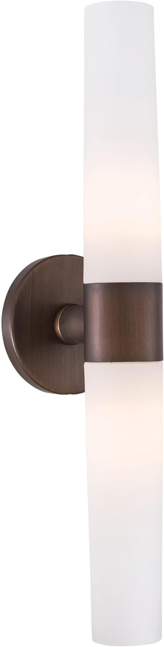 GEORGE KOVACS P5042-647B Saber Vanity Bath Light, 2-Light, 120 Total Watts, 4.75-in H x 20-in W, Painted Copper Bronze Patina