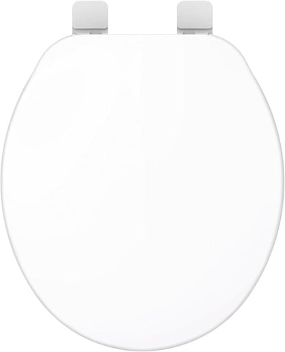 Gerber Round Front Toilet Seat with Cover, Standard Close, Quick & Easy Install, Heavy-Duty Plastic, Durable & Fade-Resistant, White GC55012043