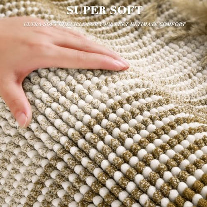 BSICPRO Bathroom Rugs Sets 2 Piece, Non Slip Boho Bath Mats, Petrified Oak