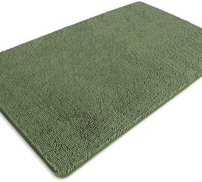 Bathroom Rugs 36 x 60 Inch – Extra Large Bath Mat | Absorbent and Washable Thick Chenille Bath Rugs Non-Slip Runner Rug for Bathroom, Shower, Tub(Loden Green)