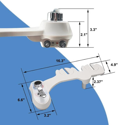 Bidet AMI910- Hot and Cold Water Bidet Attachment for Toilet - Self Cleaning Dual Nozzles(Frontal & Rear Wash) - Non-Electric Mechanical Bidet Toilet Attachment