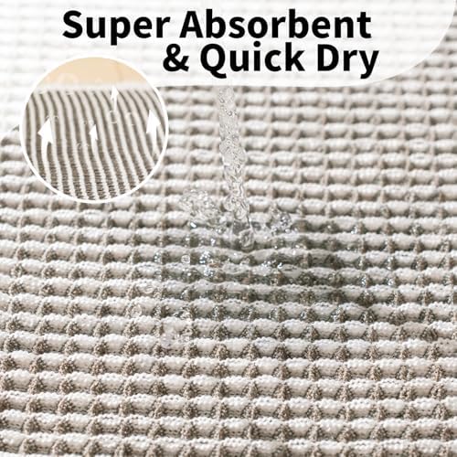Long Bath Mat, Waffle Bathroom Runner Rug Non Slip Washable, 24 x 60