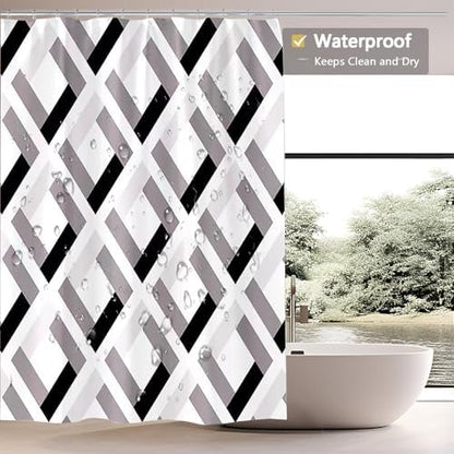 LLSCL Fabric Shower Curtain Liner with Magnets, Waterproof Hotel Quality, 72 x 72 Machine Washable
