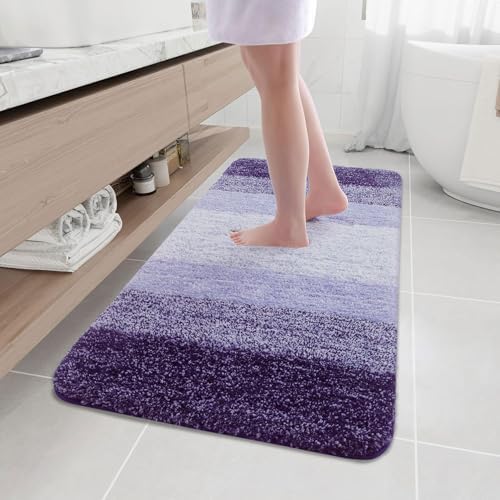 Arotive Microfiber Bathroom Rugs, Shaggy Soft Absorbent Bath Rug, 47x24
