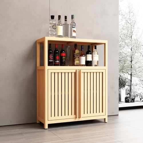 Bamboo Storage Cabinet, Natural Freestanding Bathroom Cabinet