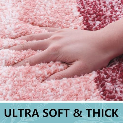 Arotive Microfiber Bathroom Rugs, Shaggy Soft and Absorbent Bath Rug, 24x24