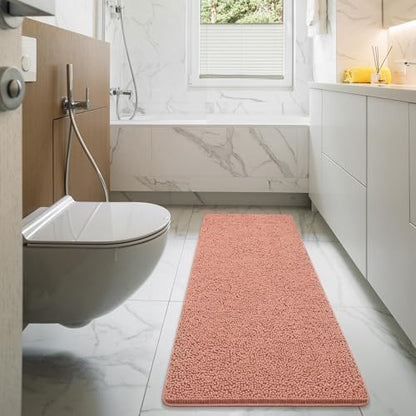 LOCHAS Luxury Bathroom Rug Shaggy Bath Mat 24 x 60 Inch, Pink