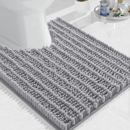 Arotive Toilet Rugs U-Shaped 24x20, Soft Absorbent Chenille Shaggy Bath Mat