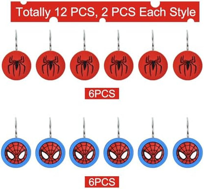 12-Piece Spider Shower Curtain Hooks for Bathroom