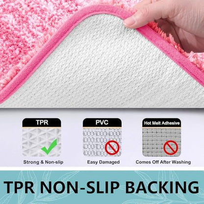 Arotive Microfiber Bathroom Rugs, Shaggy Soft Absorbent Bath Rug, 24x16