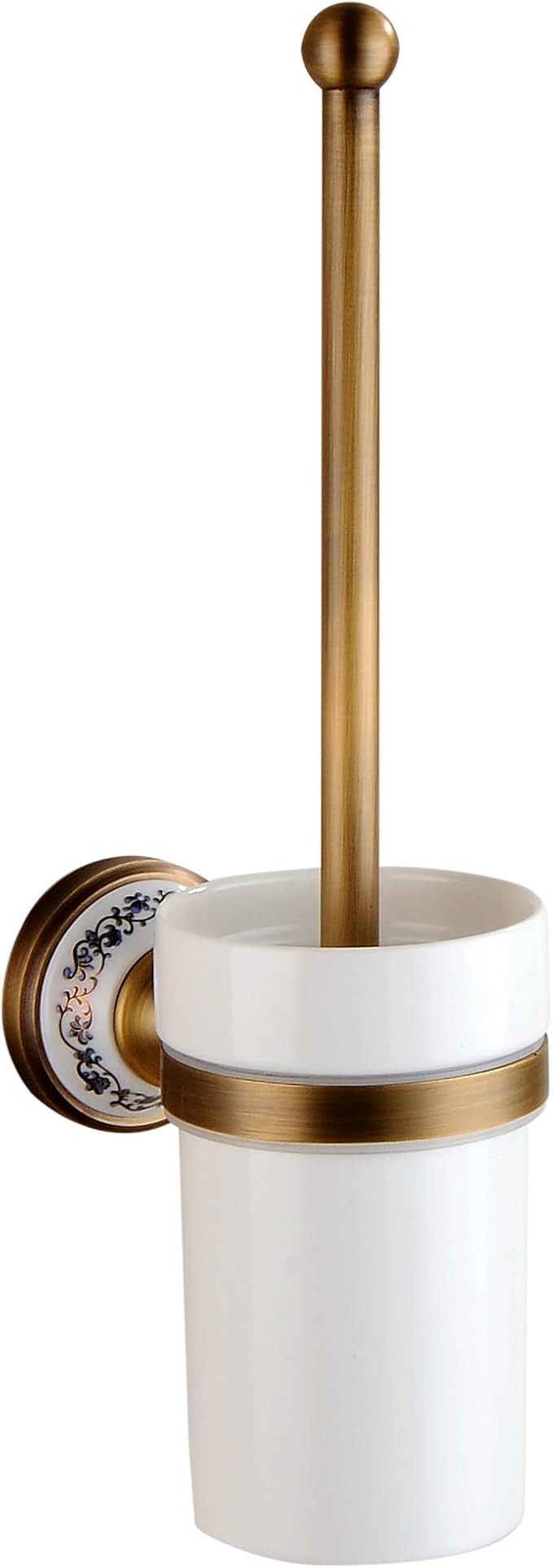 Toilet Brush with Holder for Bathroom Antique Bronze Wall Mounted Toilet Wall Mounted Bathroom Hardware Accessories,Porcelain Design