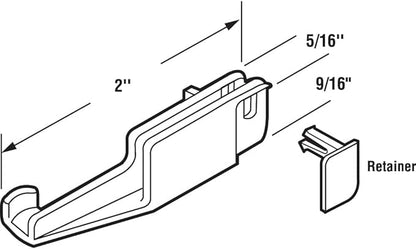 Prime-Line M 6090 Shower Door Bottom Guide, 2 In. Reach, Nylon Construction, Bottom Mount (2 Pack)