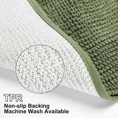 Urvoix Bathroom Rugs Sets 3 Piece, Non-Slip Chenille Bath Rug Set