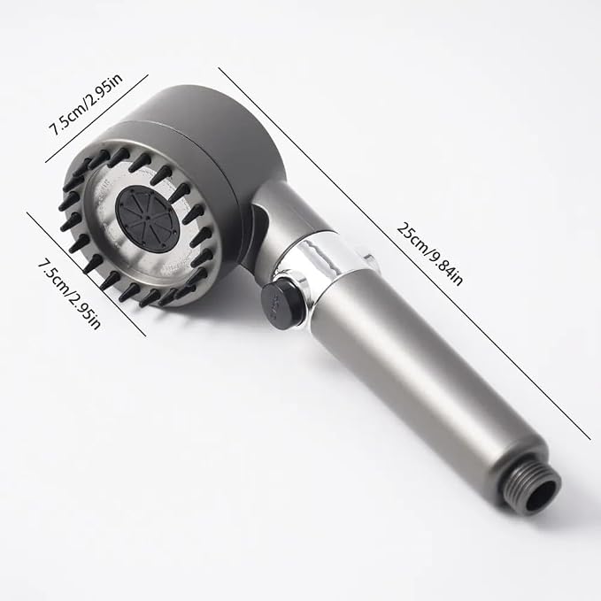 3 Modes Shower Head Adjustable High Pressure Water Saving Massage Portable Filter Shower Head Hook Hose Bathroom Accessories Set,Grey Shower B
