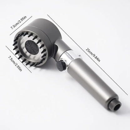3 Modes Shower Head Adjustable High Pressure Water Saving Massage Portable Filter Shower Head Hook Hose Bathroom Accessories Set,Grey Shower B