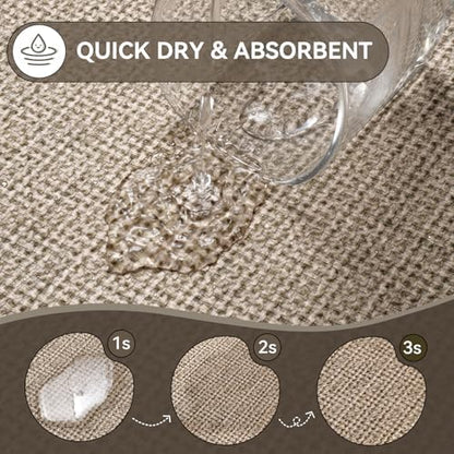 YDKGL Half Circle Bath Mat, Non Slip Thin Bathroom Rugs, Brown 20x31