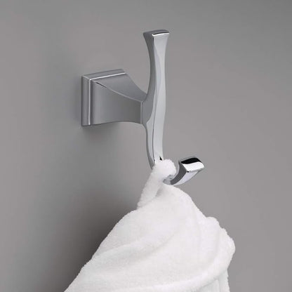 Delta Dryden (1-Pack) Towel Hooks Polished Chrome, Double, Wall Mounted for Robes 2-Prong Holder, Bathroom Accessories 75135-RB