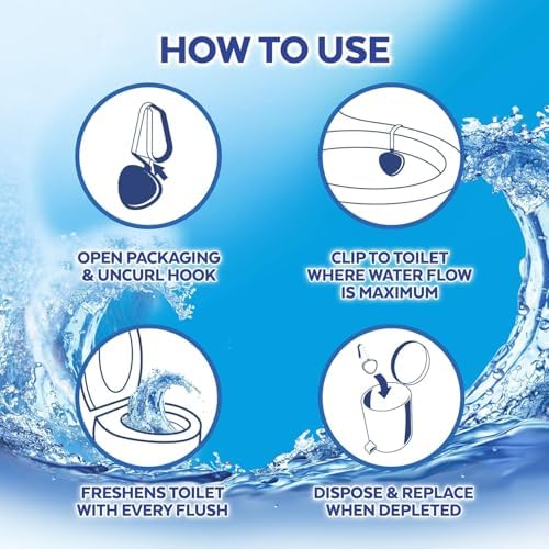 Lysol Automatic In-The-Bowl Toilet Cleaner, Cleans and Freshens Toilet Bowl, Atlantic Fresh Scent, 8 Count (Pack of 4)