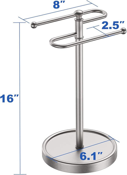 Hand Towel Holder, 304 Stainless Steel Heavy Duty S Shape Hand Towel Stand Free Standing Towel Bar for Bathroom Kitchen Countertop
