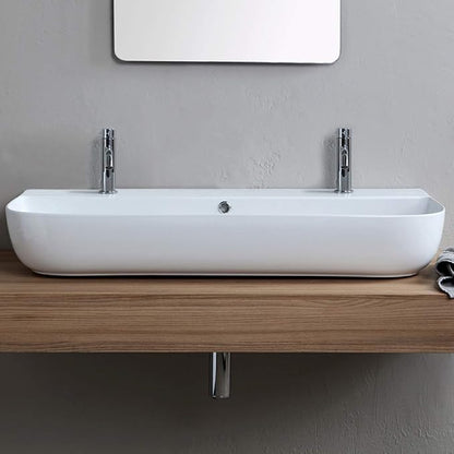Scarabeo 1813B-Two Hole Bathroom Sink, One Size, White