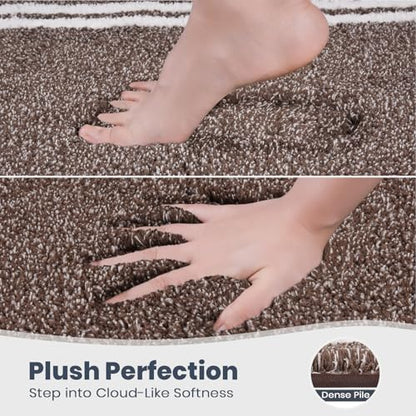 PURRUGS Bathroom Rug, Bath Mat, 30" x 46", Brown