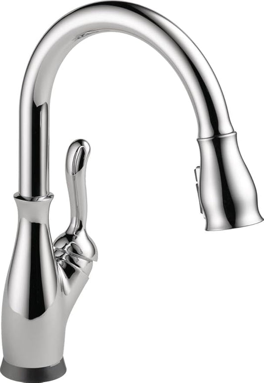 Delta Leland Chrome Touch Kitchen Faucet with Pull Down Sprayer, Traditional Single Hole Touch On Kitchen Sink Faucet, Single Handle, Chrome 9178T-DST