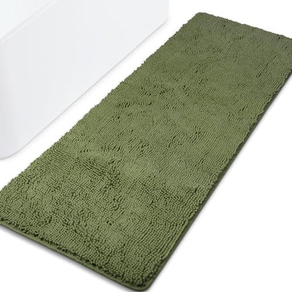 Yeaban Chenille Sage Bathroom Runner Rug 24"x72"