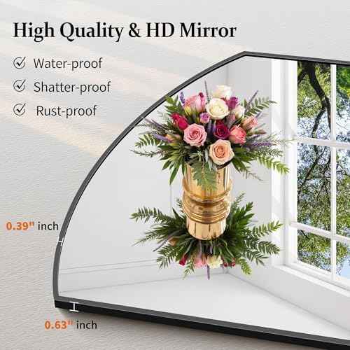 COFENY Bathroom Mirror, 30x55 Inch Black Oval Wall Mounted Mirror with Thin Metal Frame, Modern Bathroom Vanity Mirrors for Over Sink, Entryway, Living Room, Bedroom