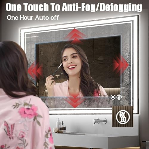 32 x 40'' LED Bathroom Mirror, Anti-Fog, Dimmable 3 Colors