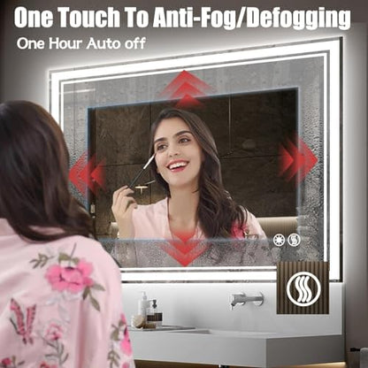 32 x 40'' LED Bathroom Mirror, Anti-Fog, Dimmable 3 Colors