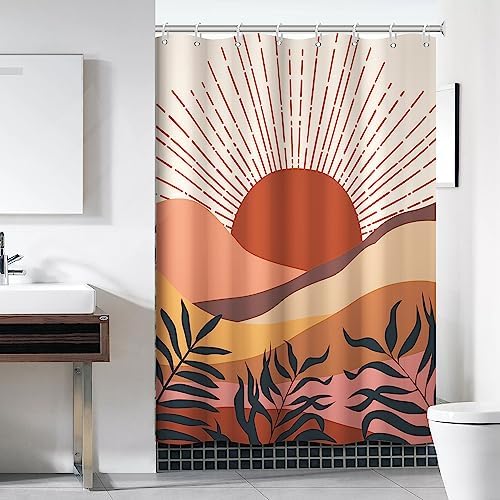 Boho Terracotta Shower Curtain for Bathroom 60x72 Inch