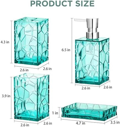 HBlife Bathroom Accessories Set, Acrylic Bathroom Counter Set of 4