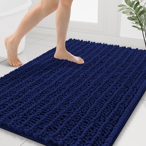 Smiry Bathroom Rugs 40X32, Extra Soft Rubber Backing Chenille Bath Mats