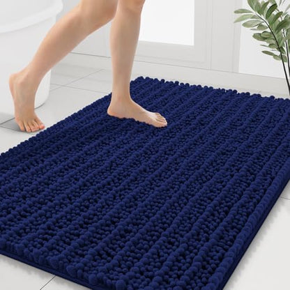 Smiry Bathroom Rugs 40X32, Extra Soft Rubber Backing Chenille Bath Mats