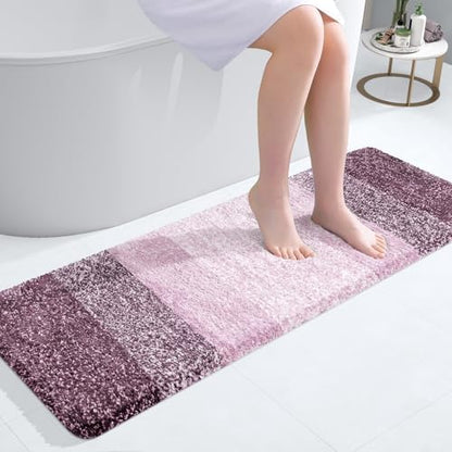 OLANLY Bathroom Runner Rug 47x17, Extra Soft Absorbent Microfiber Bath Rugs