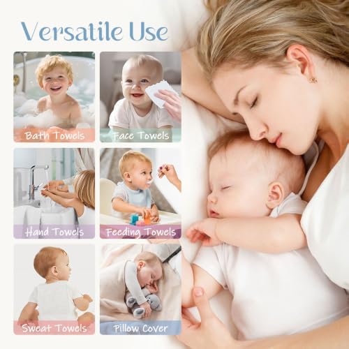 UNIMADE Baby Washcloths, 20 Pack Microfiber Coral Fleece Wash Cloths, Extra Absorbent Baby Towels for Newborns, Infants and Toddlers, Gentle on Sensitive Skin for Face and Body - 7" × 9", White