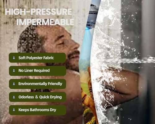 Small Stall Shower Curtain Rv Funny Cat UFO, 36 x 72 Inchs