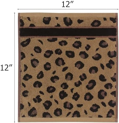 COTTON CRAFT Wash Cloth - 12 Pack 100% Cotton Soft Animal Print Washcloths