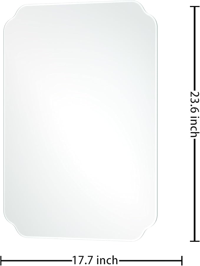 18x24 Inch Bathroom Mirrors for Over Sink, Frameless Mirrors for Wall | Beveled Bathroom Mirror, Bathroom Vanity Mirror for Bedroom Living Room Entryway Home Decor