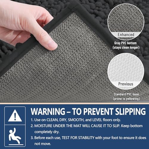 Arotive Bathroom Rugs Mat 47x32, Soft Absorbent Chenille Shaggy Bath Mat