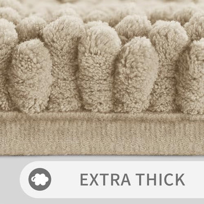 Yimobra Toilet Rugs U Shaped Washable 24 x 20, Non Slip and Super Absorbent Toilet Mat, Quick Dry, Ultra Luxury Microfiber Chenille Plush Fluffy Contour Bath Rugs for Toilet Base, Camel