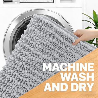 OLANLY Bathroom Runner Rugs 47x24, Thick Soft Absorbent Chenille Bath Rugs